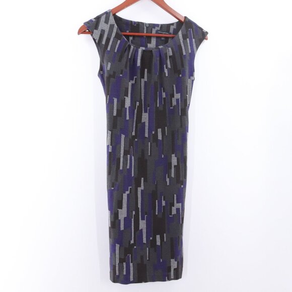 Banana Republic | Sleeveless Sheath Dress 4 Geometric Knee Length - Picture 2 of 7